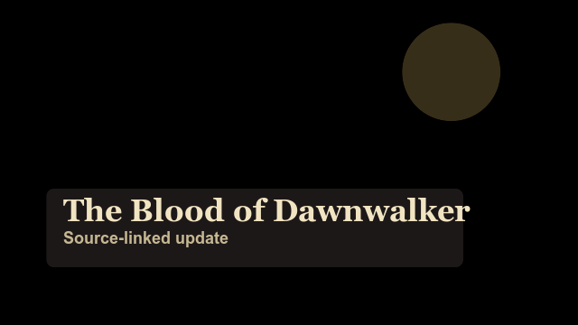 Generated The Blood of Dawnwalker platform guide artwork.